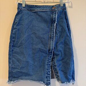 Francesca's Asymmetrical Jean Skirt